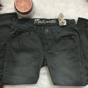 Madewell hunter army green distressed skinny pants